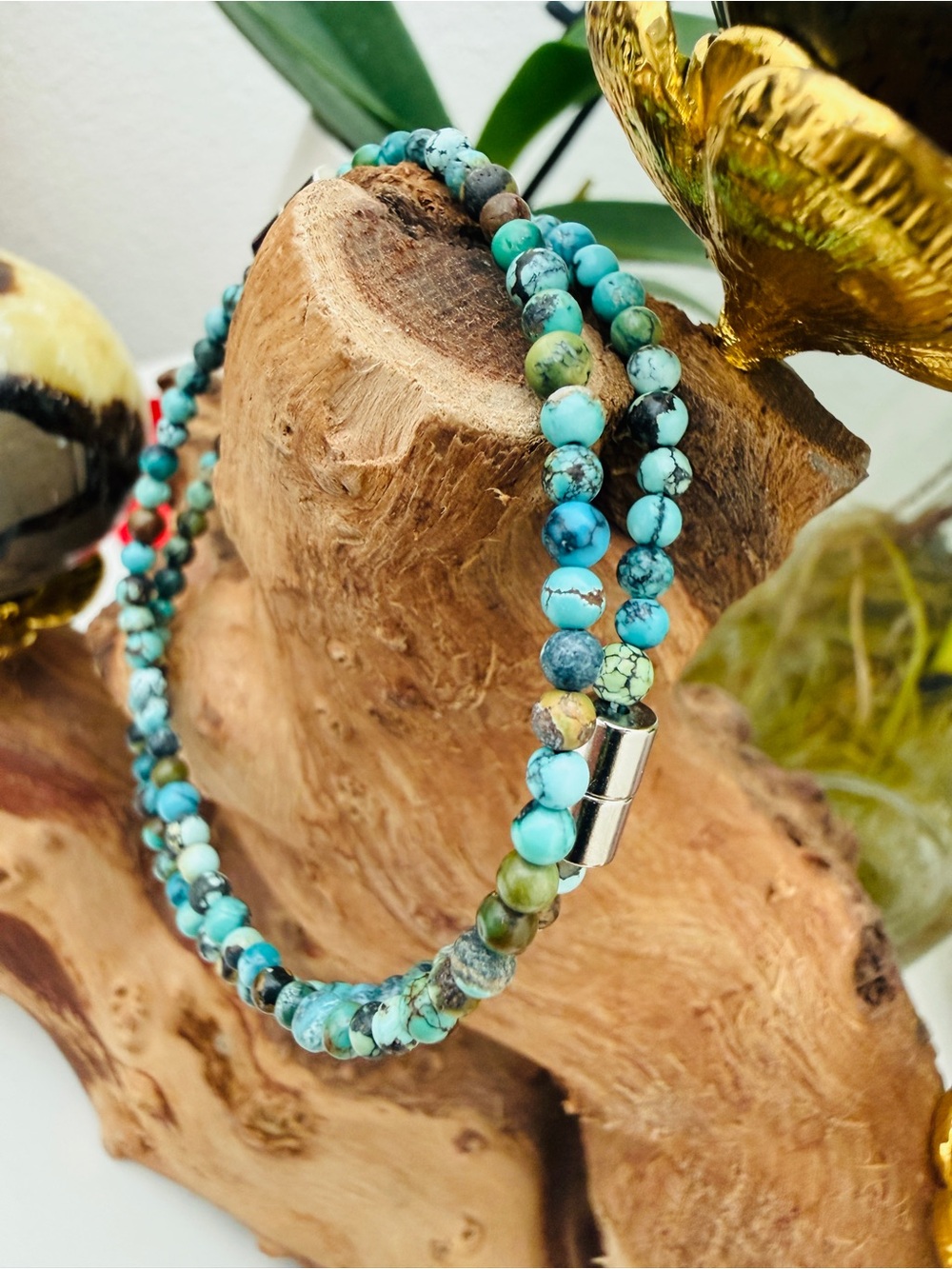 Genuine Turquoise Bracelets (2 pc Set) Friendship Couple Family Magnetic Clasp